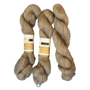 KidLin Lace Weight Mohair/Linen/Nylon Melon Green Tan 3 Skeins/750 yds